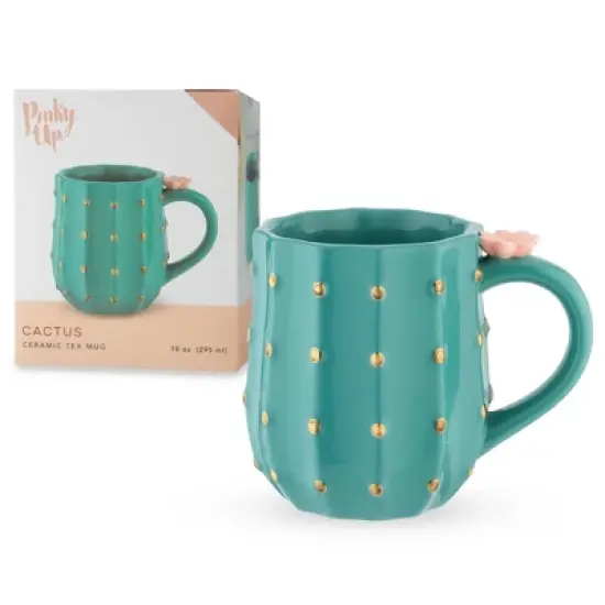 Pinky Up Cactus Mug, Tea Cup, Cactus coffee cup, Ceramic Mug, Coffee & Tea Accessories, Cute Succulent Mugs, 10oz, set of 1 image {8}
