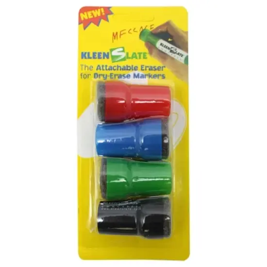 KleenSlate&reg; Large Barrel Attachable Eraser Caps for Dry Erase Markers, 4 Per Pack, 6 Packs image {1}