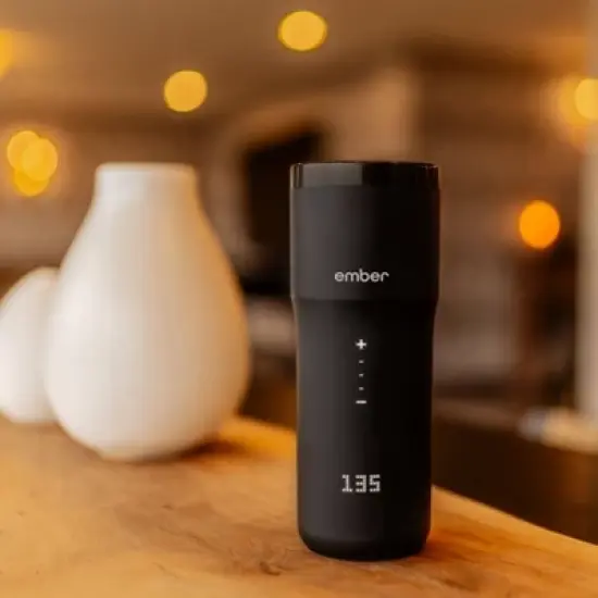 Ember Travel Mug 2+ 12oz Temperature Control Smart Mug Black: Stainless Steel Tumbler with Lid, Hand Wash, Hot & Cold Use image {3}