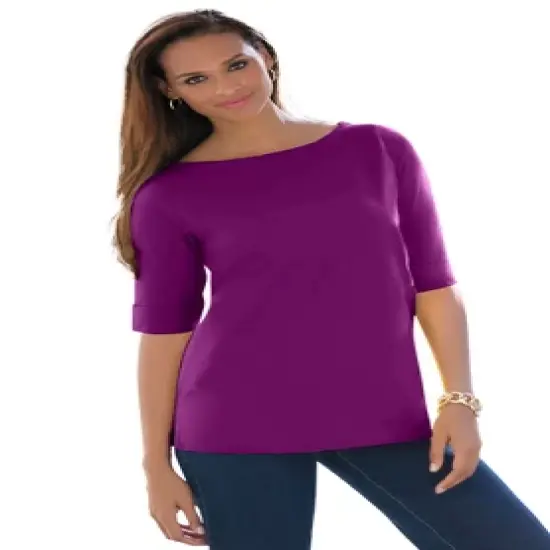 Jessica London Women&rsquo;s Plus Size Cuff Tee image {8}