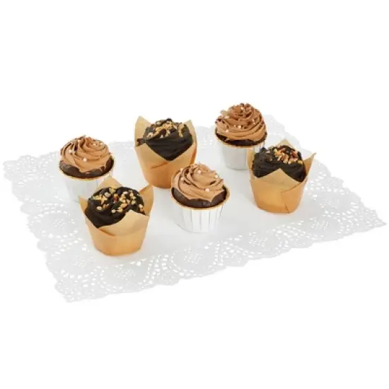 Juvale 100 Pack Rectangular Placemats for Cakes, Desserts, Baked Goods (White, 15.5 x 11.7 In) image {4}