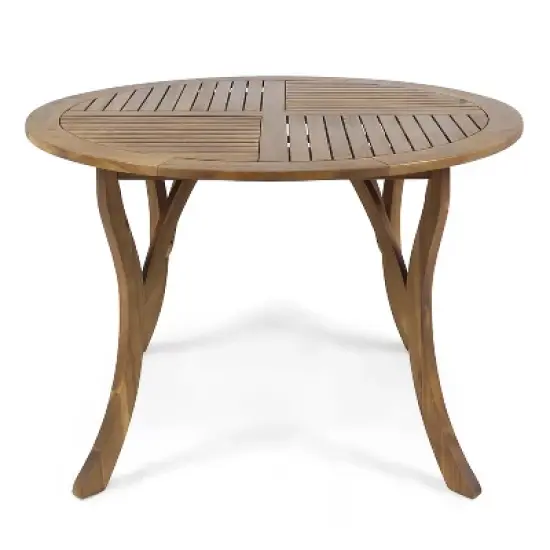 Christopher Knight Home Chilton Outdoor Acacia Wood and Wicker 5 Piece Dining Set with Cushion image {6}