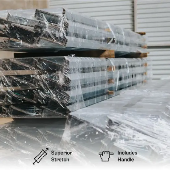 PSBM 18 Rolls White 3" x 1000 Ft x 80 Ga Pallet Wrap Stretch Film with Free Dispenser image {6}