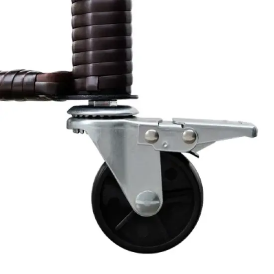 80qt Portable Rolling Patio Cooler Dark Wicker - Permasteel image {8}