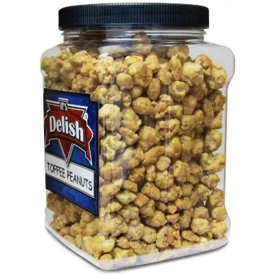 Toffee Coated Peanuts by It's Delish, 2.5 LBS Jumbo Reusable Container Jar image {2}