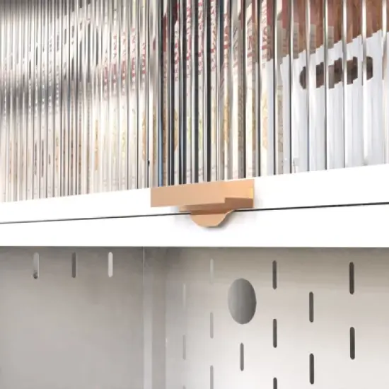 ZACHVO 6-Tier Metal Kitchen Pantry Cabinet with 2 Acrylic Glass Flip-Up Doors &ndash; Versatile Storage for Home Office, Dining Room, Bathroom,White image {3}