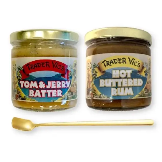 Trader Vic's Combo Pack of Tom & Jerry and Hot Buttered Rum Batters with Bonus Gift Gold Stainless Steel Stirring Spoon (3-Pc Set) image {9}
