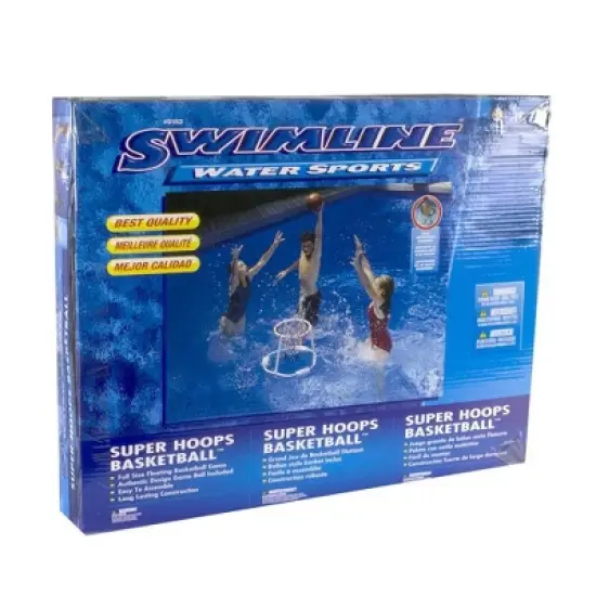 Swimline Super Hoops Inflatable Floating Swimming Pool or Lake Toy Basketball and Volleyball Water Game Sets with Sport Balls image {5}