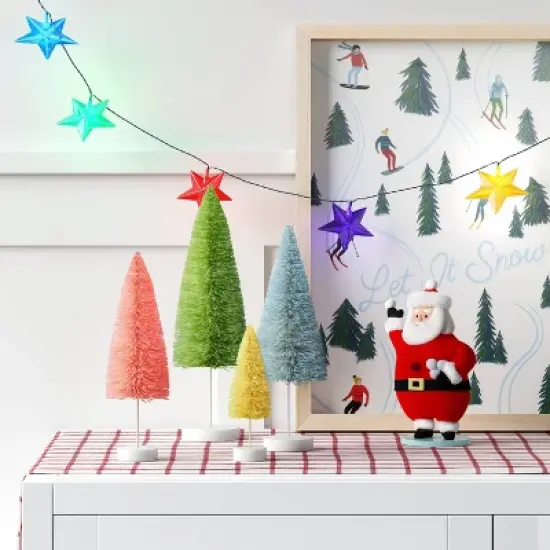 10ct LED Star Alternating Slow Fade Christmas String Lights Multicolor Green Wire - Wondershop&trade; image {1}