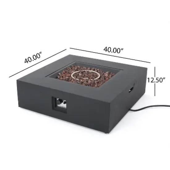 40 Inch Square Outdoor Fire Table with 50,000 BTU and Smooth Concrete Finish image {7}