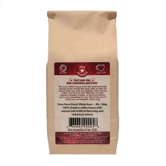Lola Savannah Texas Pecan Whole Bean Decaf Coffee - 32oz image {1}