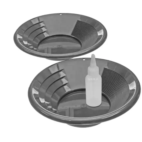 Sluice Fox Sluice Fox 2 Gold Pans w/ Bottle Snuffer | Panning Kit | Prospecting Mining Kit image {6}