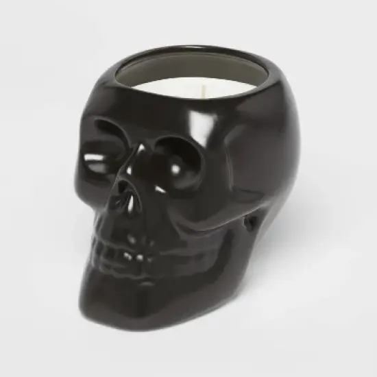 38oz XL Ceramic Skull Figural Candle Black - Threshold&trade; image {3}
