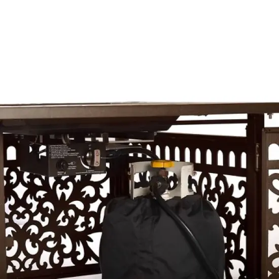 42" Square Aluminum 55000 BTUs Propane Fire Pit Table with Two Covers - Oakland Living
 image {7}