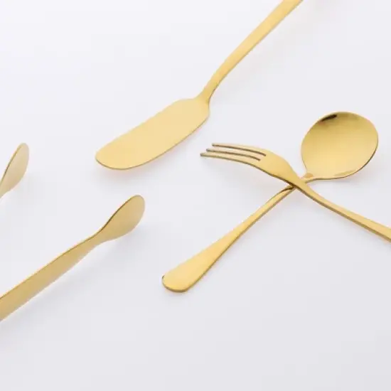 REGALWOVEN 16 Pcs 4 Sets Stainless Steel Flatware Set image {2}