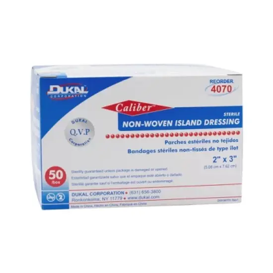 Dukal 4070 Non Woven Island Dressing Sterile 2 x 3 in. (Box of 50) image {1}
