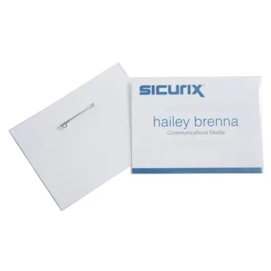 SICURIX Pin Style ID Badge Holder Kit with Printable Inserts, 4" x 3", Pack of 100 image {4}