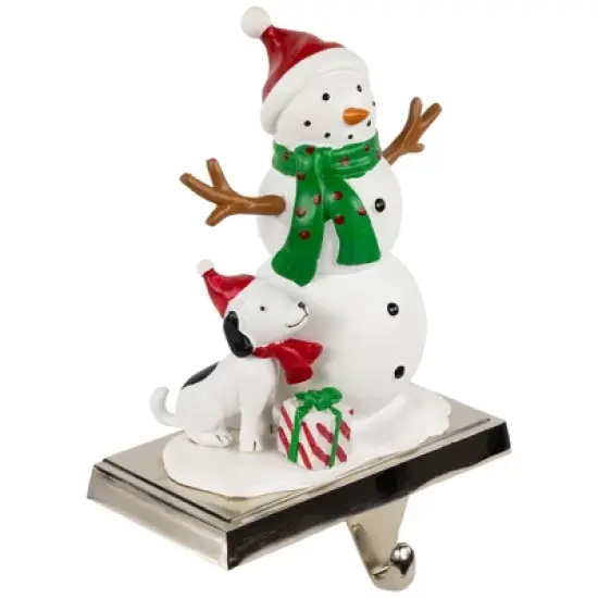 Northlight 6" Snowman and Puppy Christmas Stocking Holder image {2}