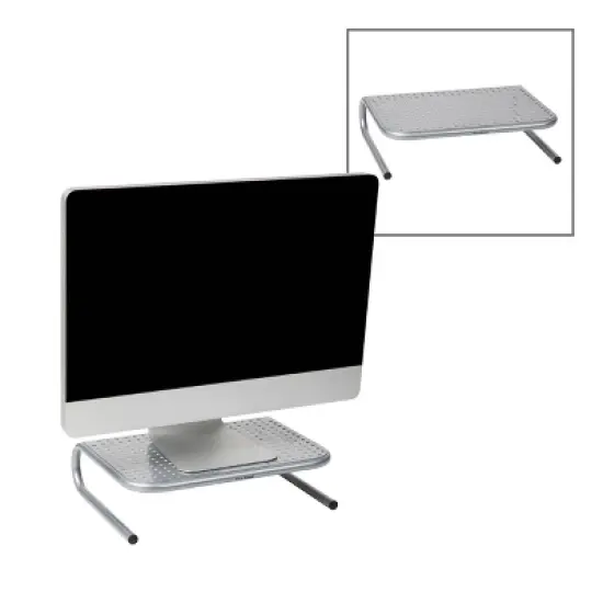 Mind Reader 2pk Metal Monitor Stand/Riser Silver image {6}