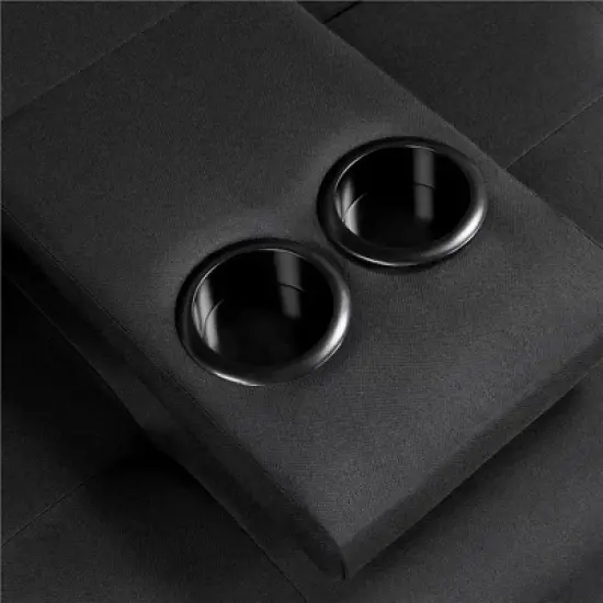 Yaheetech Convertible Futon Sofa Bed Tufted Fabric Futon with Cupholders and Pillows image {4}