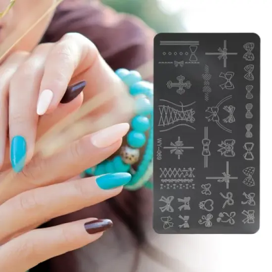 Unique Bargains Colorful Nail Art Stamp WY-069 Silver Tone 1 Pc image {4}