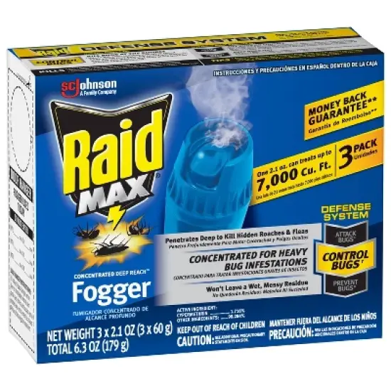 Raid Max Concentrated Deep Reach Fogger - 2.1oz/3cans image {7}