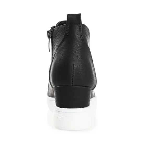 Journee Collection Womens Clara Round Toe Inside Zip Wedge Sneakers image {2}