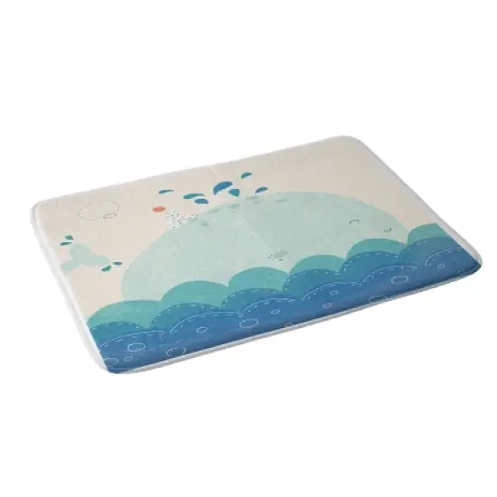 Deny Designs Kids' Cory Reid Whale Memory Foam Machine Washable Bath Mat image {1}