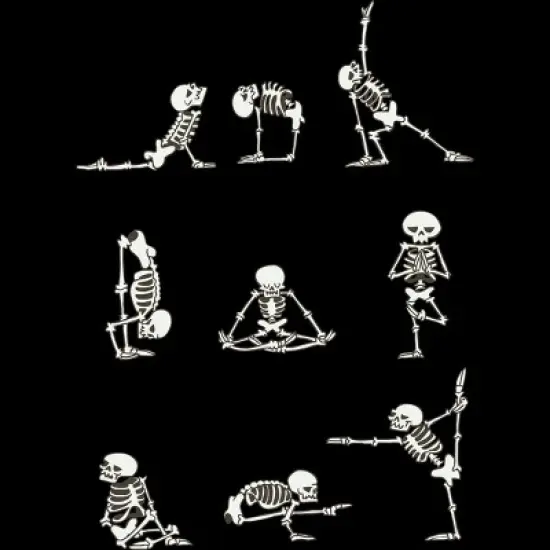 Junior's Design By Humans Skeleton Yoga By huebucket T-Shirt image {1}