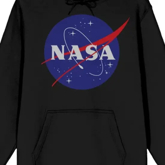 NASA Logo Long Sleeve Men's Black Hooded Sweatshirt image {1}
