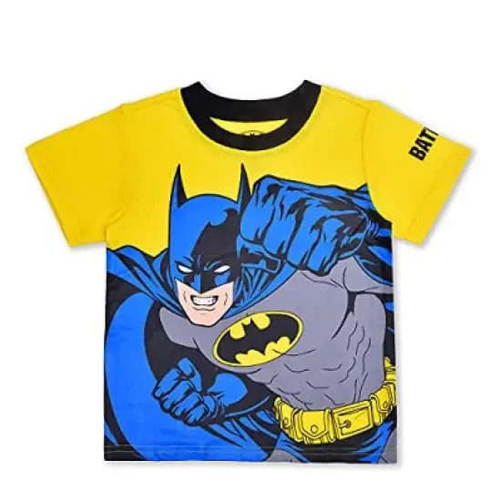 Warner Bros Boy's Batman 3 Pack Casual Active Wear Coordinates, Zip Up Hoodie, Shirt, and Sports Pants Set for toddler image {3}