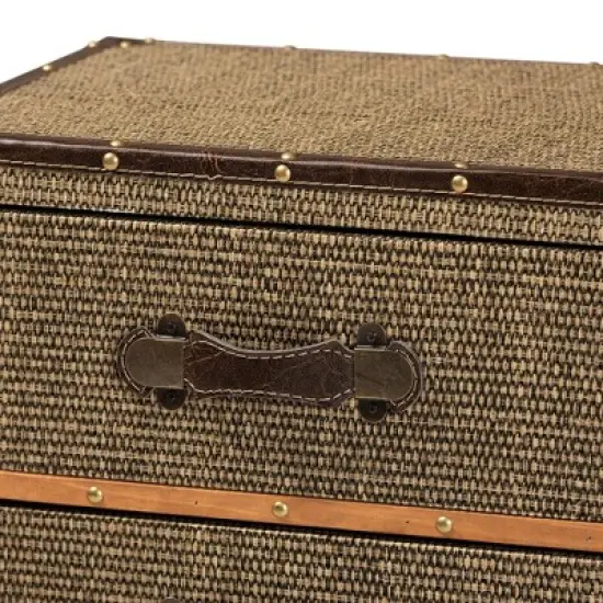 Owen Fabric Upholstered 4 Drawer Accent Storage Cabinet Brown - Baxton Studio image {4}