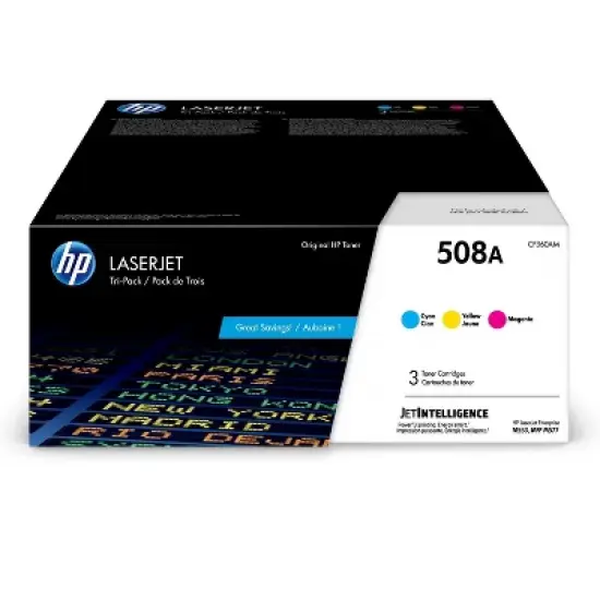HP 508A 3-pack Cyan/Magenta/Yellow Original LaserJet Toner Cartridges, Per image {7}