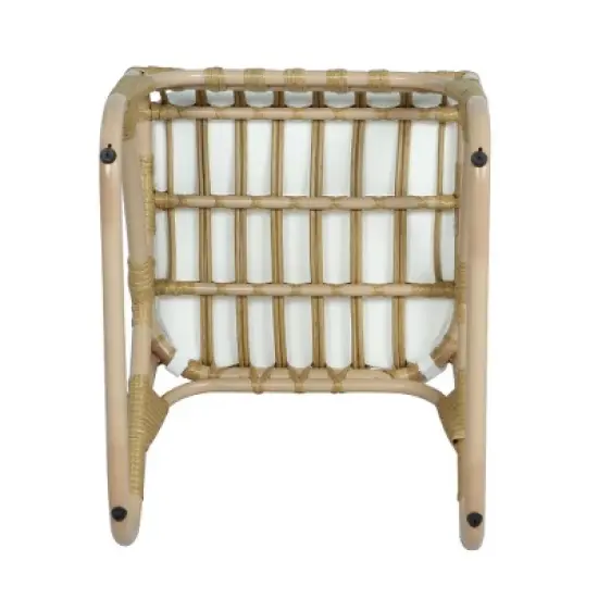 COWLOWN Natural Set of 2 Outdoor PE Wicker Dining Chairs with Washable Cushions, Ideal for Backyard, Poolside, Garden and Patio image {8}