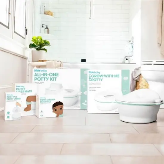 Frida Baby Potty Cleanup Essentials Leak-Proof Potty Liners and Disposable Floor Pads For Potty Training image {8}