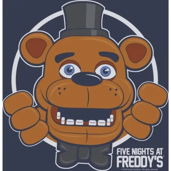 Five Nights at Freddy's Freddy Fazbear Face and Hands Boy's Navy T-shirt image {1}