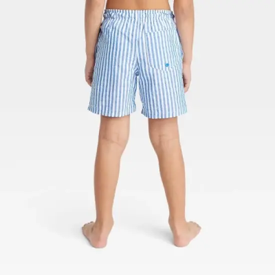 Boys' Striped Seersucker Swim Trunks - Cat & Jack&trade; Blue image {2}