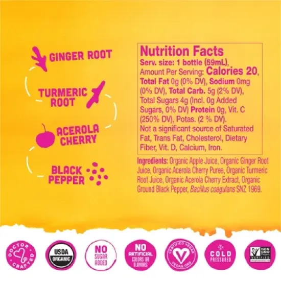 Vive Organic Immunity Boost Wellness Shot - 2 fl oz image {3}