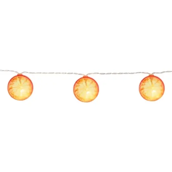 Northlight LED Orange Slice Indoor Outdoor Patio Light Set - 4.5' Clear Wire - 10ct image {5}