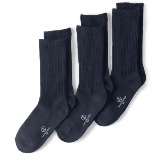 Lands' End Kids Basic Cotton Crew Socks (3-pack) image {1}