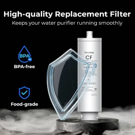 Waterdrop A1 Countertop Reverse Osmosis System, 6 Temperature Settings Hot Cold & Room Water Dispenser, Extra A1-CF Replacement Filter image {5}