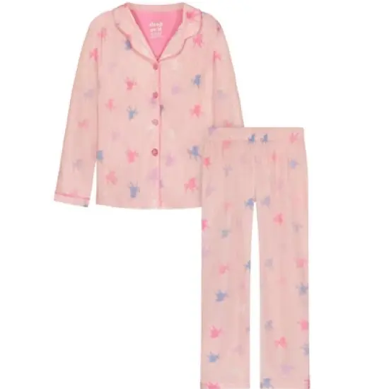 Sleep On It Girls Unicorn 2-Piece Button Up Fleece Coat Pajama Sleep Set image {5}