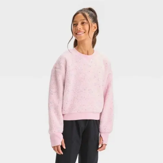 Girls' Faux Fleece Shearling Pullover - All in Motion&trade; image {3}