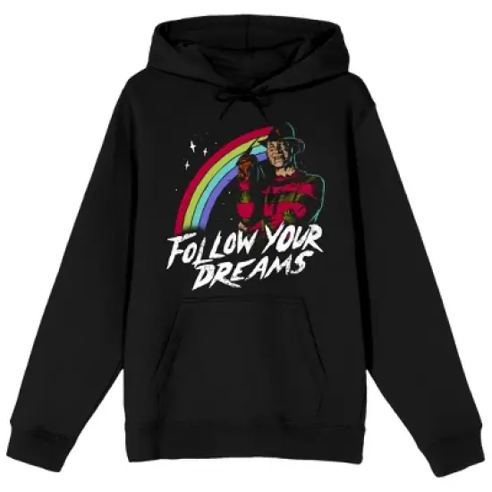 Nightmare On Elm Street Follow Your Dreams Long Sleeve Men's Black Hooded Sweatshirt image {3}