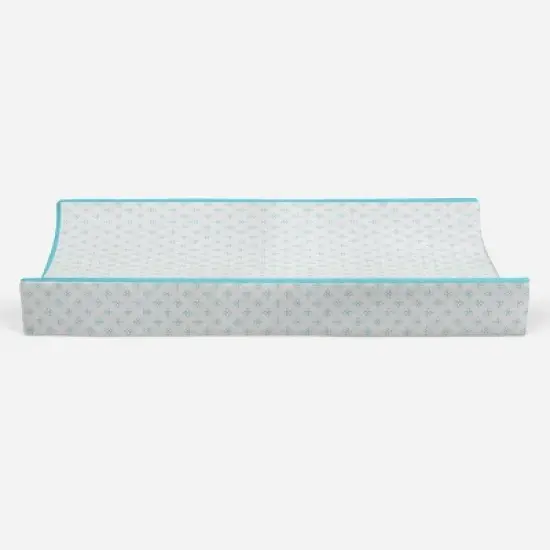 Bacati - Petals Quilted Muslin Changing Pad Cover Aqua image {4}