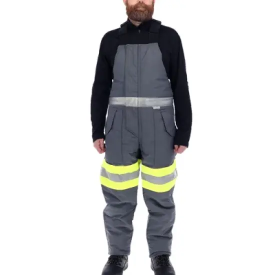 RefrigiWear Men's Freezer Edge Warm Insulated Bib Overalls with Reflective Tape image {1}