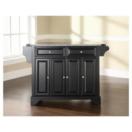 LaFayette Solid Granite Top Kitchen Island - Black - Crosley image {3}