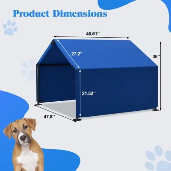 ORRD Outdoor Dog Shade Tent, Waterproof Sun Shelter for Small & Medium Pets &ndash; Blue image {2}