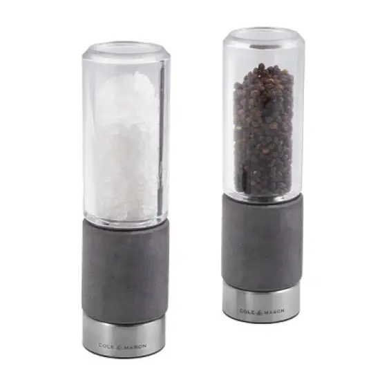 Cole & Mason 7.09" 2pc Acrylic/Steel/Cement Regent Gift Set Gray/Clear/Silver: Modern Salt & Pepper Mills, 2-Year Warranty image {16}