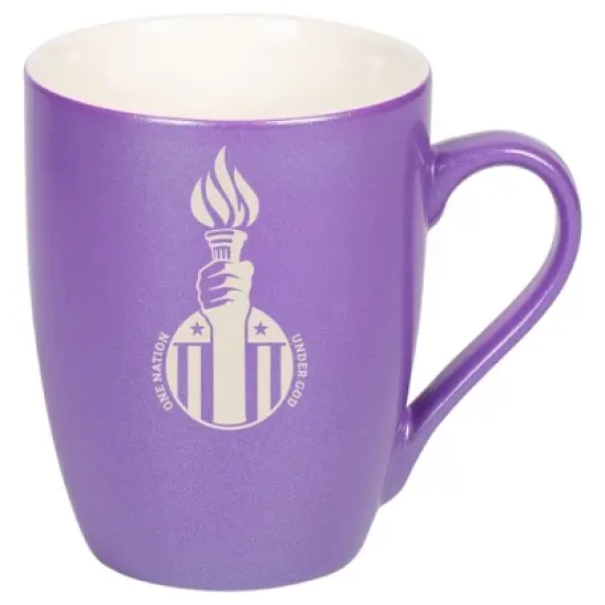 100 North United States of America 10 Ounce Passion Purple Metallic Finish, Comfortably Fits Your Hands, New Bone China Coffee Tea Cup Mug, One Nation image {1}